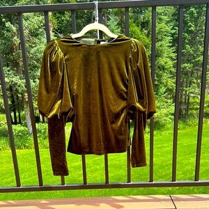 Anthropology, extra small, velour puff sleeved top